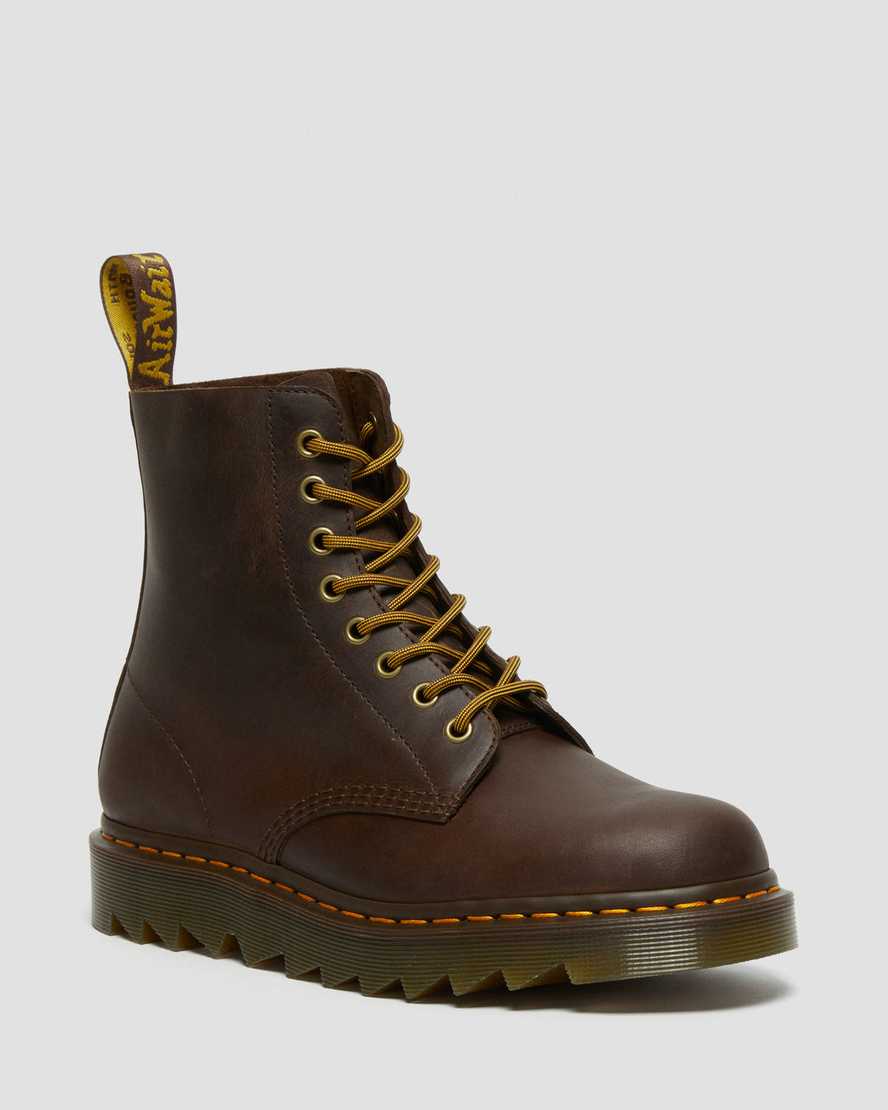 Dr. Martens 1460 Pascal Ziggy Nahka Miesten Originals Nilkkurit - TummanRuskea Nilkkurit [075-LWEIDY